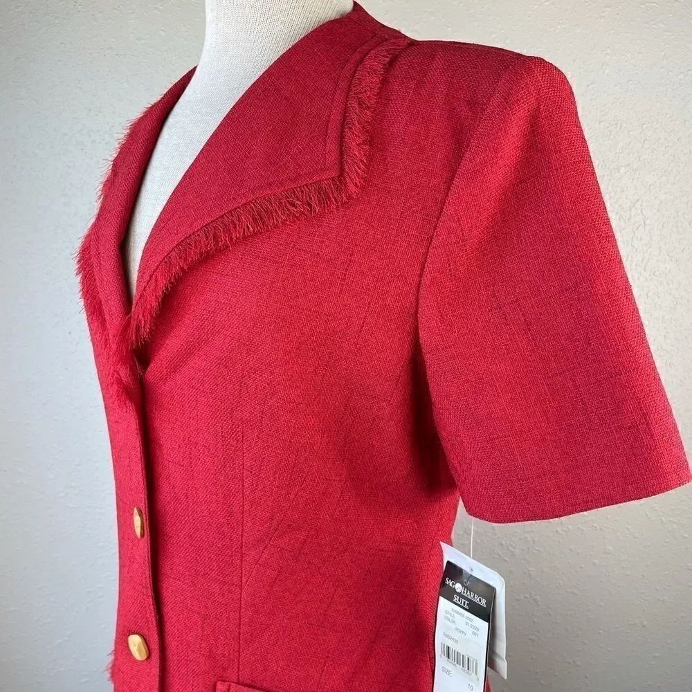 NWT Sag Harbor Red Matching Dress Jacket & Slacks - Picture 5 of 14